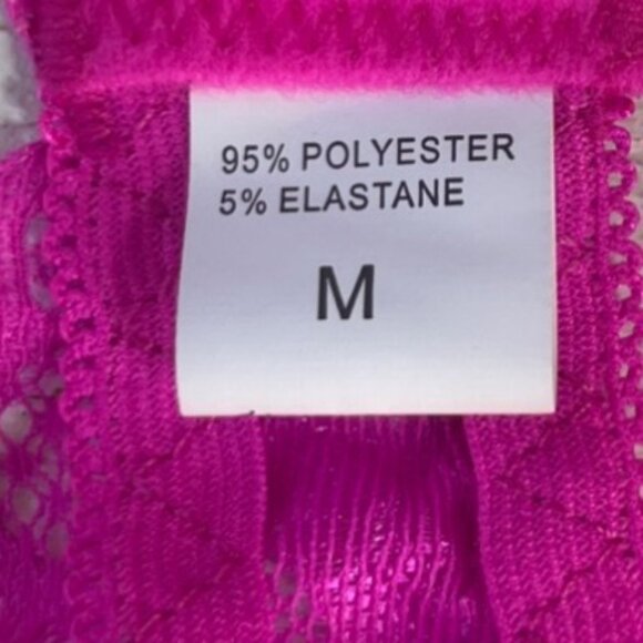 Lace Underwire Bra Medium Pink Adjustable Unlined - Picture 6 of 7